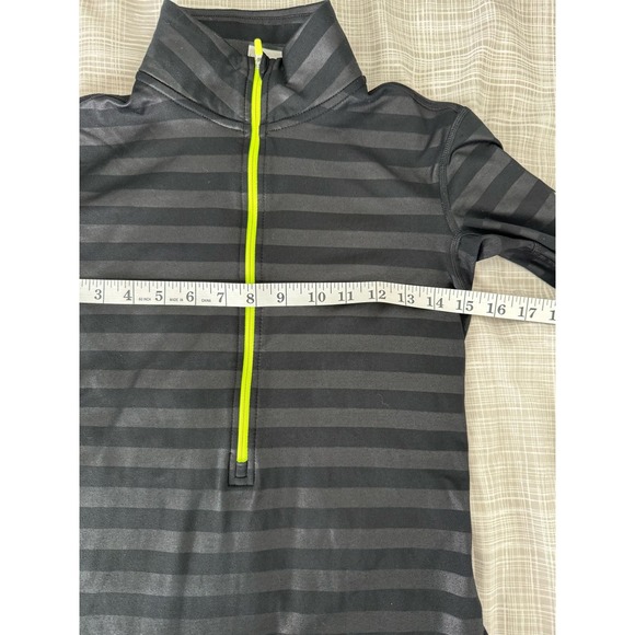 Nike Pro Dri-Fit Blsck Striped Zip Pullover- Size Small B127 - Picture 7 of 7